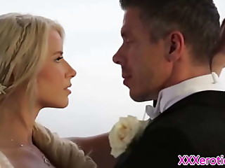 Beautiful bride pussyfucked before creampie